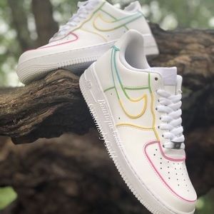 Rainbow 🌈 outline Customs Nike Air Force 1